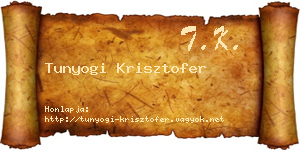 Tunyogi Krisztofer névjegykártya